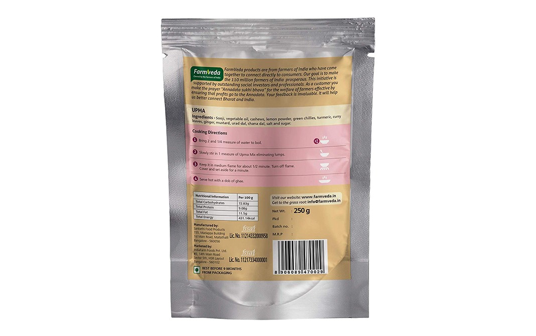 Farmveda Upma    Pack  250 grams